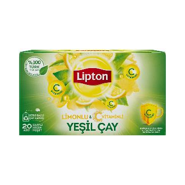 Lipton Yeşil Çay Bardak Poşet Limonlu 20'li