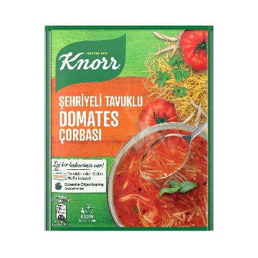 Knorr Hazır Çorba Şehriyeli Tavuklu Domates Çorbası 4 Kişilik 76 gr