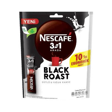 Nescafe 3'ü 1 Arada Black Roast 10'lu