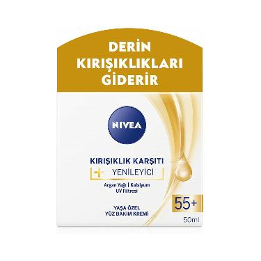 Nivea Kırışıklık Karşıtı + Yenileyici 55+ Yaşa Özel Yüz Bakım Kremi 50 ml