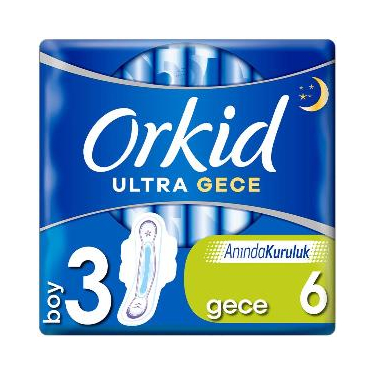 Orkid Ultra Extra Hijyenik Ped Gece Tekli Paket 6'lı