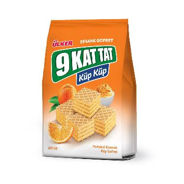 Ülker 9 Kat Tat Küp Gofret Portakallı 200 gr