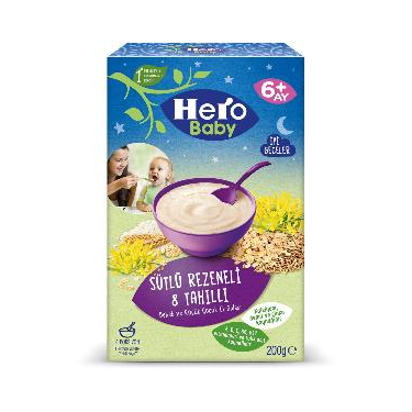 Hero Baby Sütlü 8 Tahıllı Rezeneli 200 gr