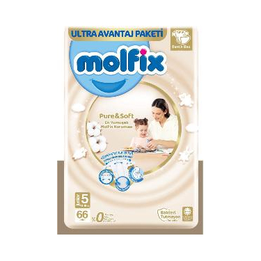 Molfix Pure&Soft Junior 5 Beden Bebek Bezi 66'lı