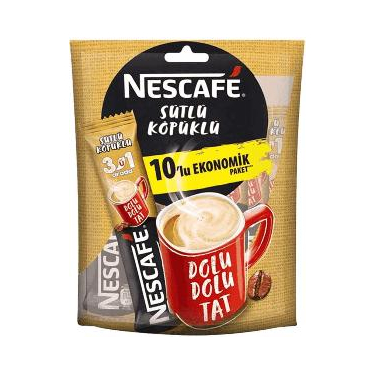 Nescafe 3'ü 1 Arada Sütlü  Köpüklü 10'lu