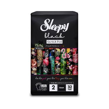 Sleepy Siyah Premium Plus Günlük Ped Uzun 32'li