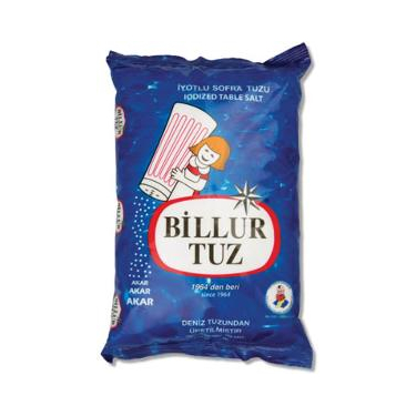 Billur İyotlu Sofra Tuzu 1500 gr