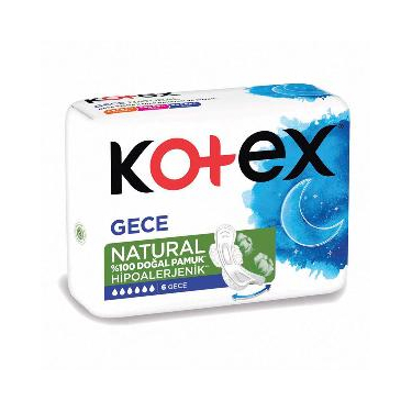 Kotex Natural Ultra Tekli Paket Gece 6'lı