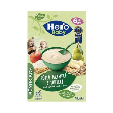 Hero Baby Sütlü 8 Tahıllı Meyveli Kaşık Maması 400 gr