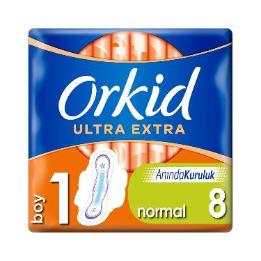 Orkid Ultra Extra Hijyenik Ped Normal Tekli Paket 8'li