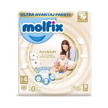 Molfix Pure&Soft Maxi 4 Beden Bebek Bezi 86'lı